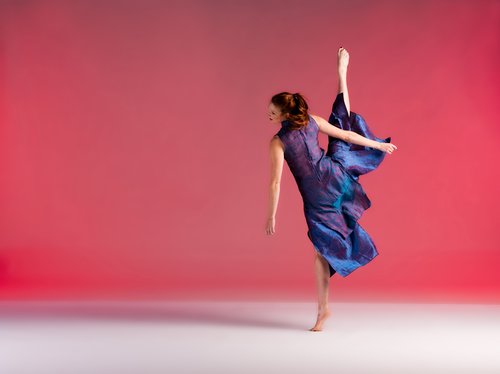 dancer with leg held high